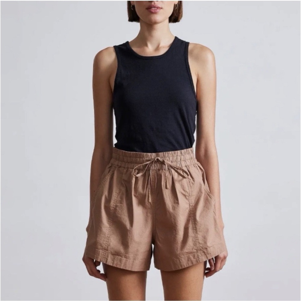 Apiece Apart Trail Shorts Organic Cotton Elastic Waist Women's Sz S